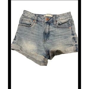 Generation Juniors Size 3 Light Wash Denim Jean Shorts Cuffed High Rise 5 Pocket